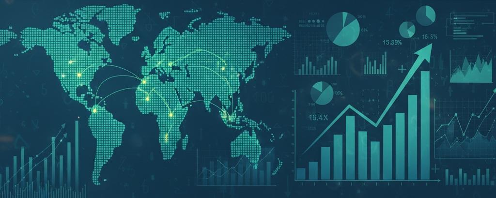 Financial charts and graphs on a screen